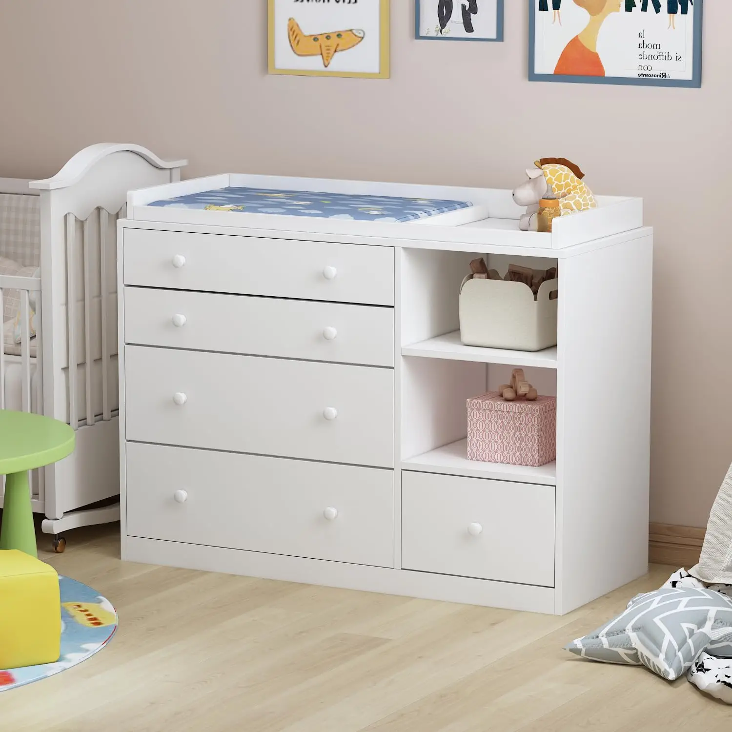 Baby Nursery Chest Of Drawers - Nursery Baby Dresser, White Bedroom Dresser