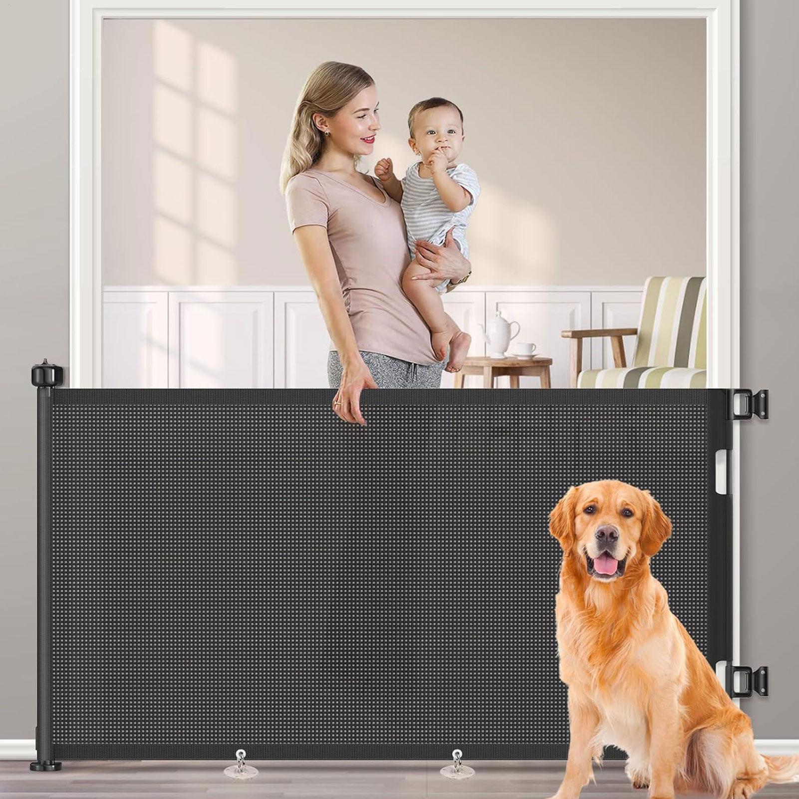 Baby Gate Extra Wide - No-Drill Childproof Net Fence Cat Baffle