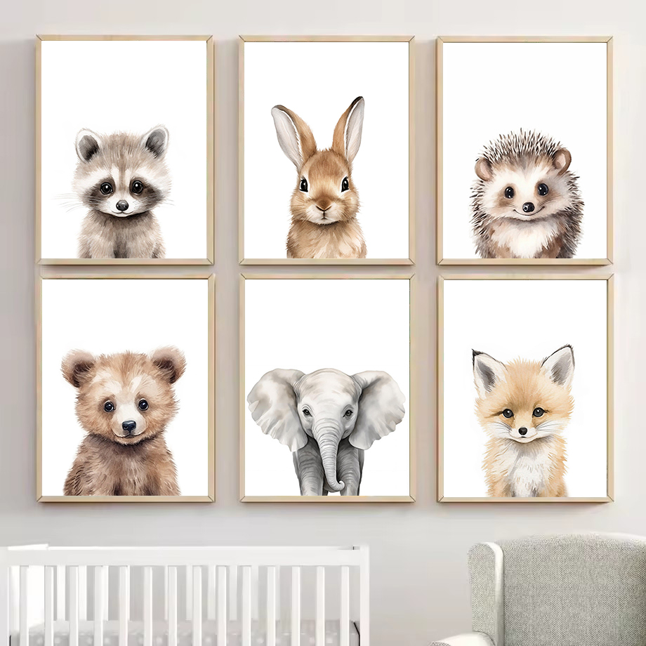 1PC Watercolour Woodland Fores - Baby Nursery Pictures recension och pris