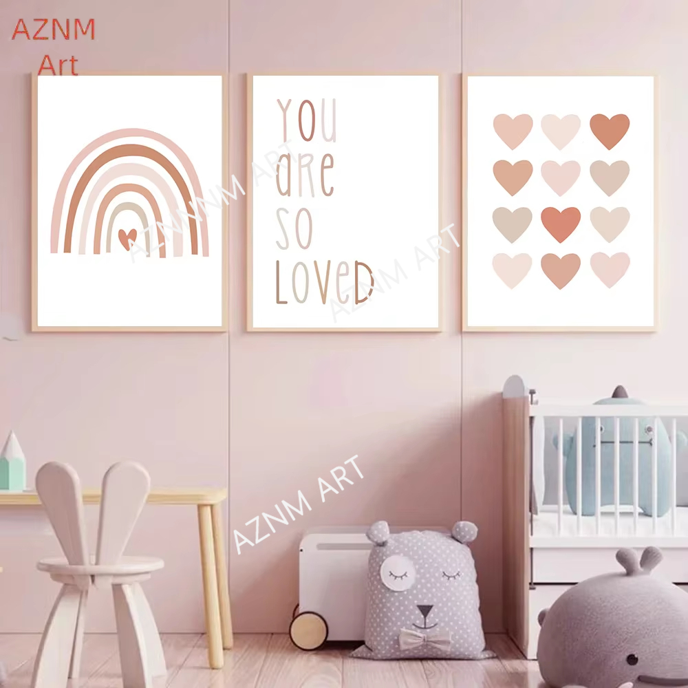 1/3PCS ，Cartoon Heart Rainbow  - Baby Nursery Pictures recension och pris