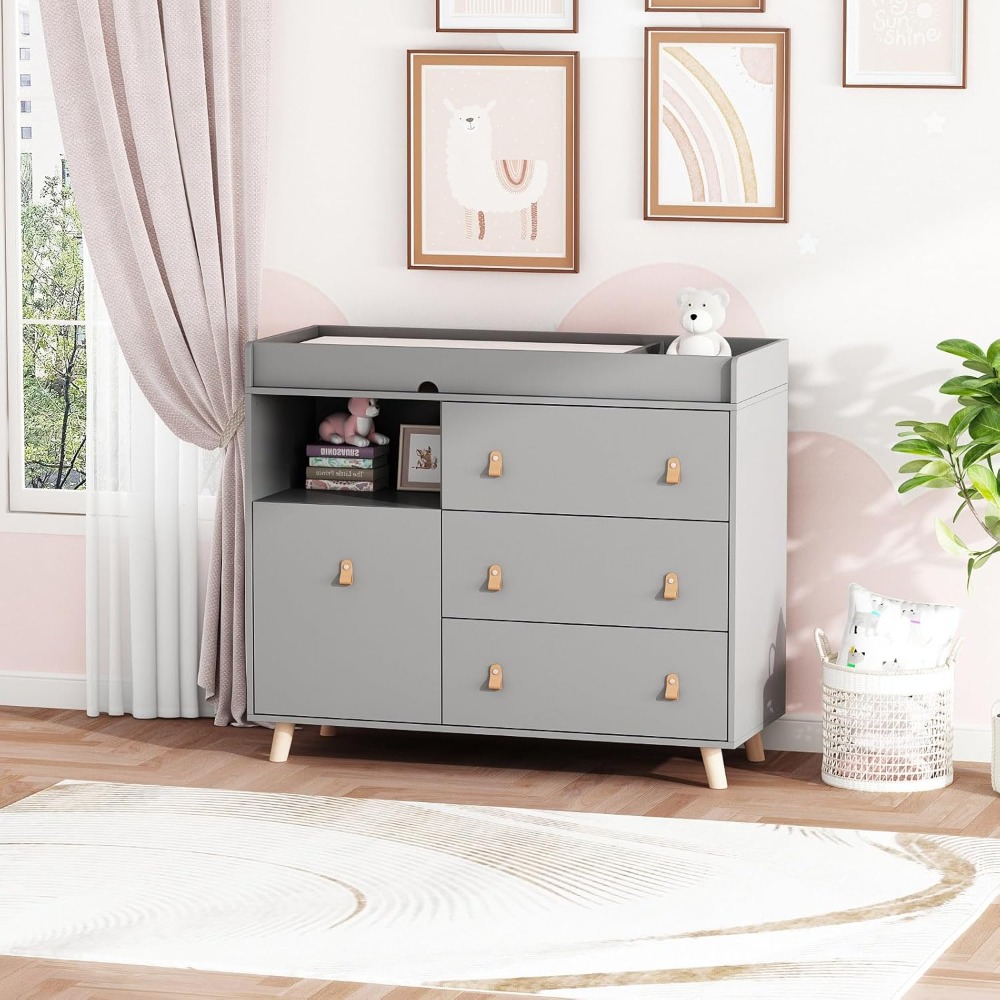 Baby Dresser Changing Table, T - Baby Nursery Chest Of Drawers recension och pris