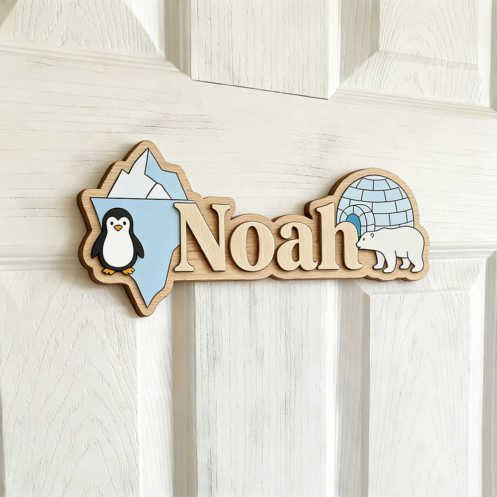 Arctic Penguin & Polar Bear Cu - Baby Nursery Pictures recension och pris