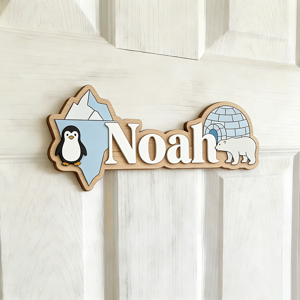 Arctic Penguin & Polar Bear Cu - Baby Nursery Pictures recension och pris