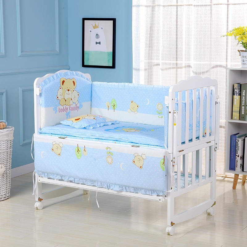 6Pcs Cartoon Cotton Crib Beddi - Convertible Crib Set recension och pris