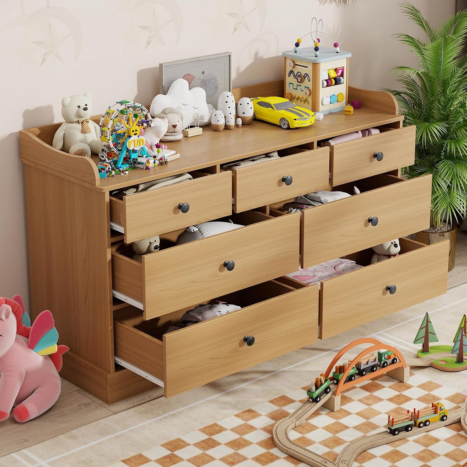 Kids Dresser with 7 Drawers &  - Baby Nursery Chest Of Drawers recension och pris