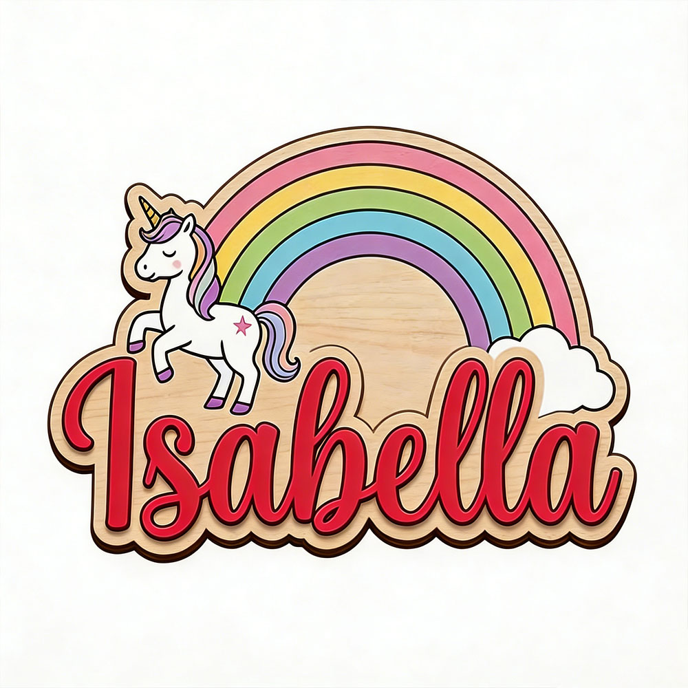 Unicorn & Pastel Rainbow Custo - Baby Nursery Pictures recension och pris