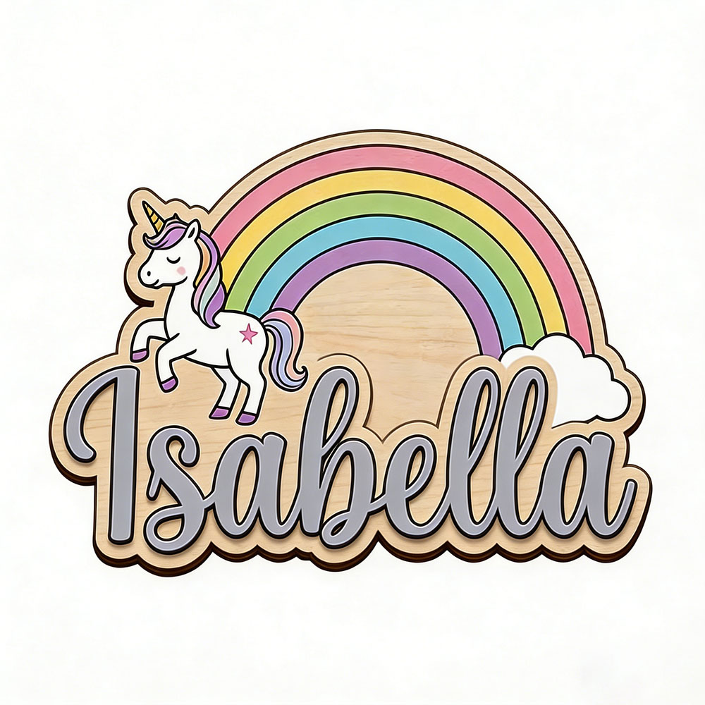 Unicorn & Pastel Rainbow Custo - Baby Nursery Pictures recension och pris