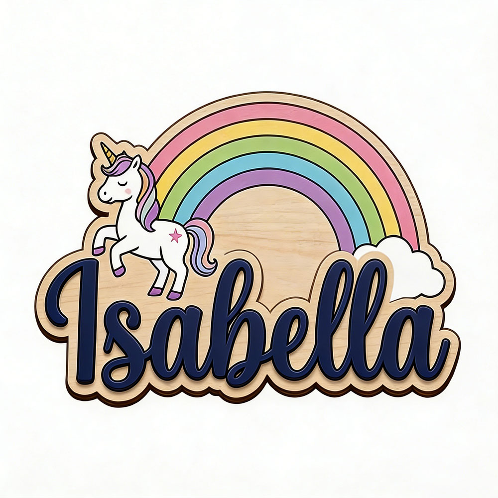 Unicorn & Pastel Rainbow Custo - Baby Nursery Pictures recension och pris