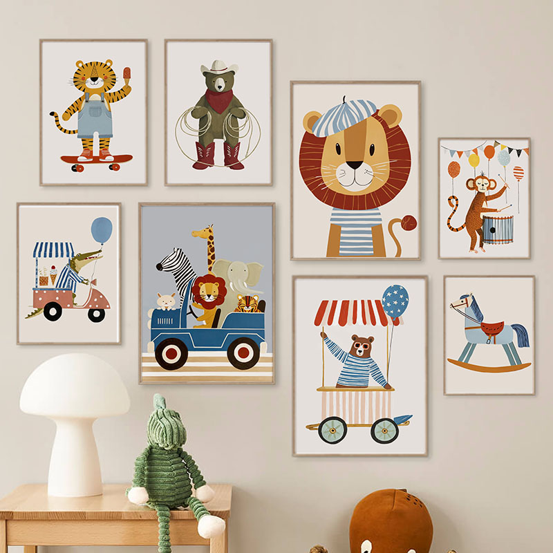 Funny Cartoon Animal Car Ballo - Baby Nursery Pictures recension och pris