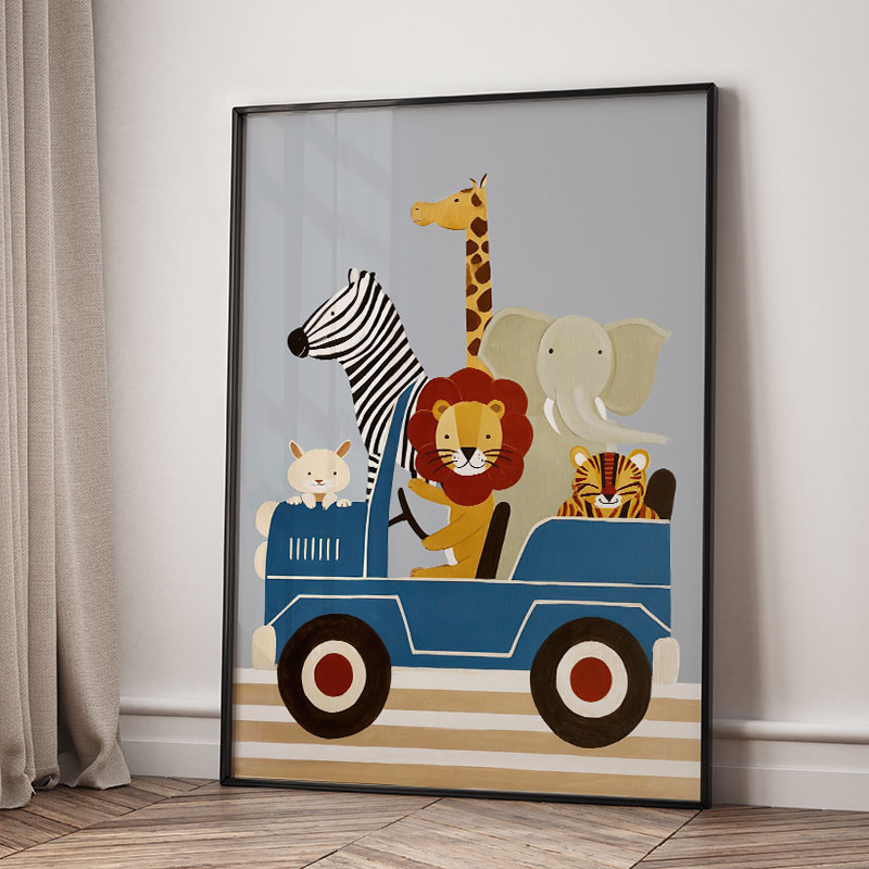 Funny Cartoon Animal Car Ballo - Baby Nursery Pictures recension och pris