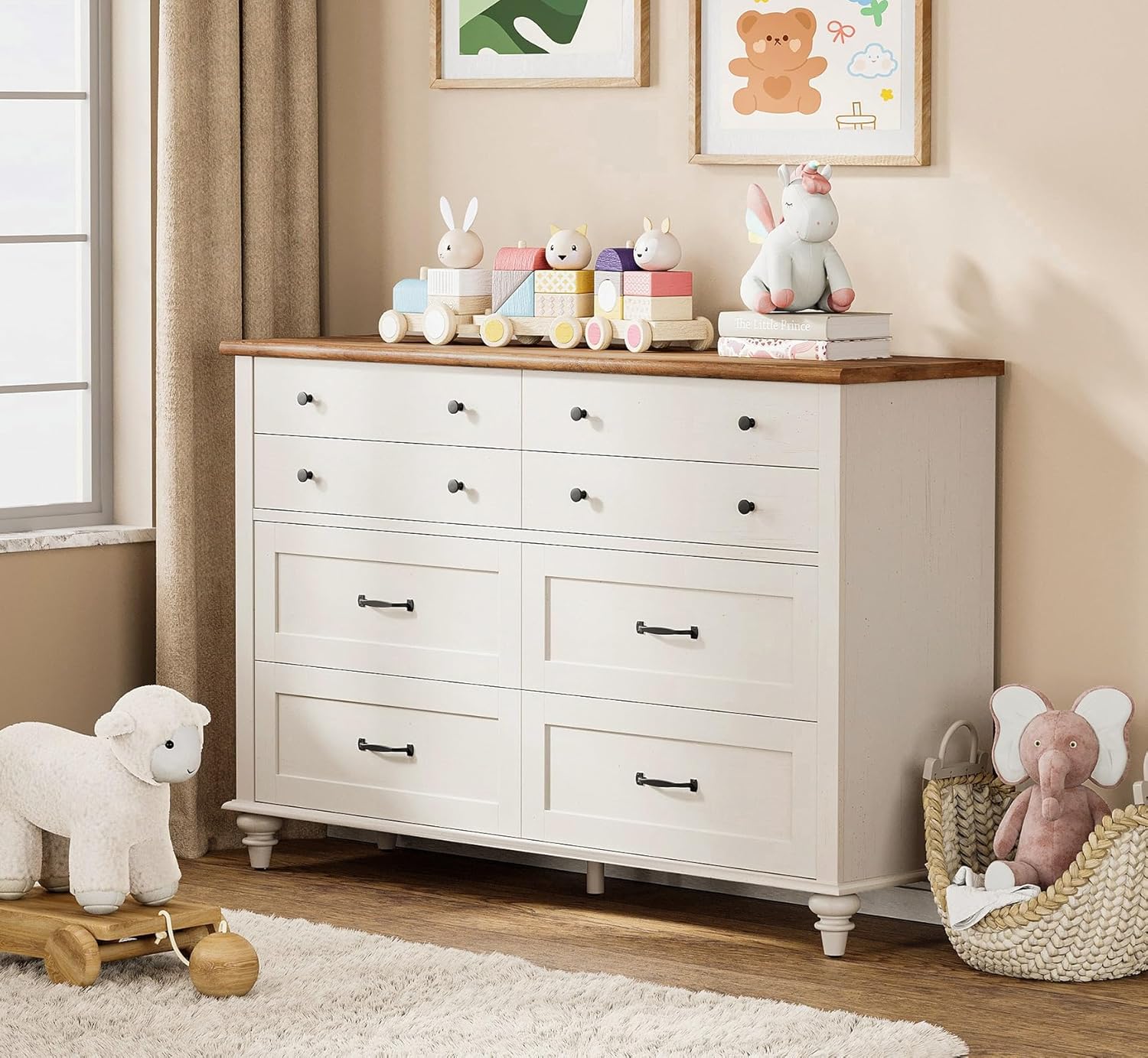 Modern  Kids Dresser with 7 Dr - Baby Nursery Chest Of Drawers recension och pris