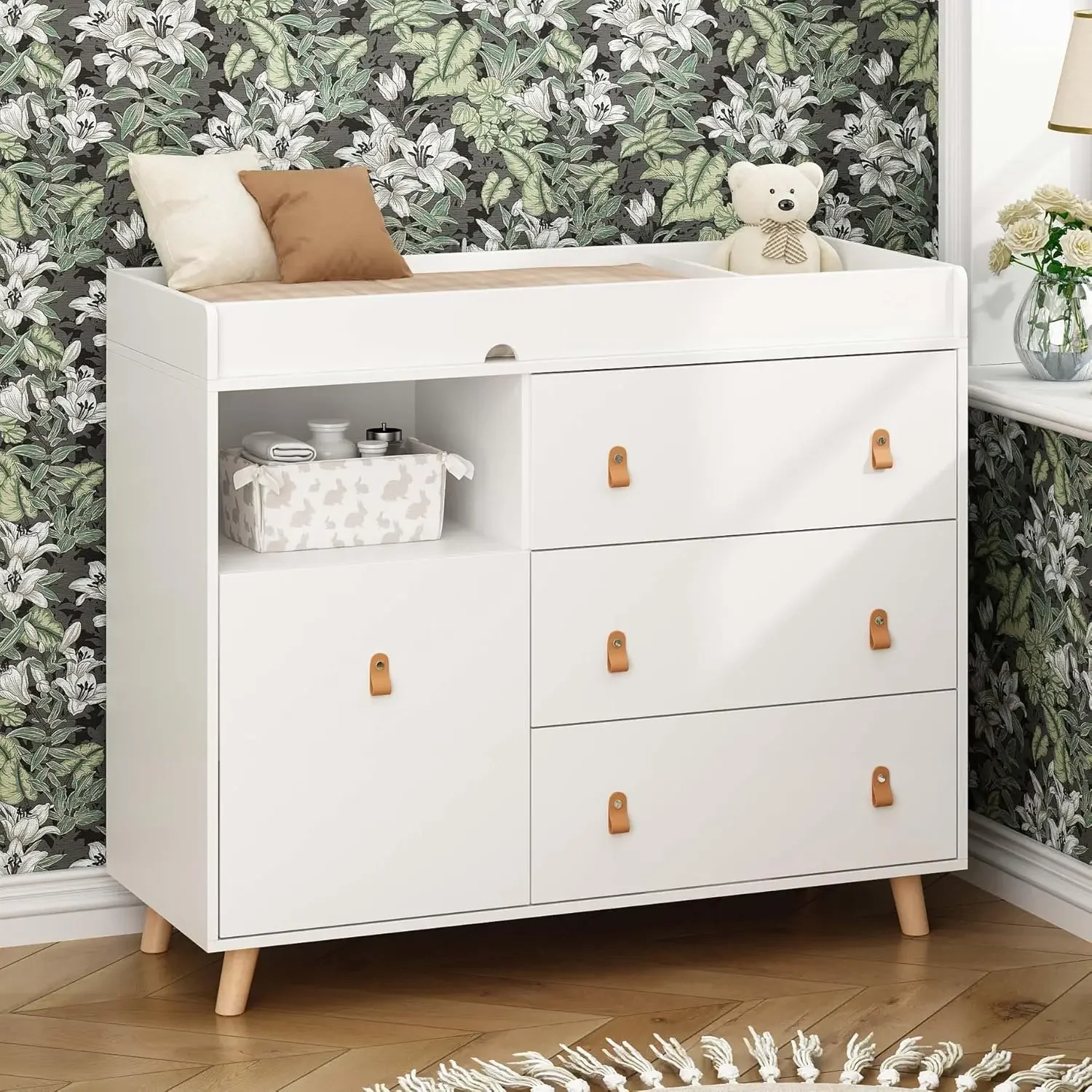 Baby Dresser Changing Table wi - Baby Nursery Chest Of Drawers recension och pris