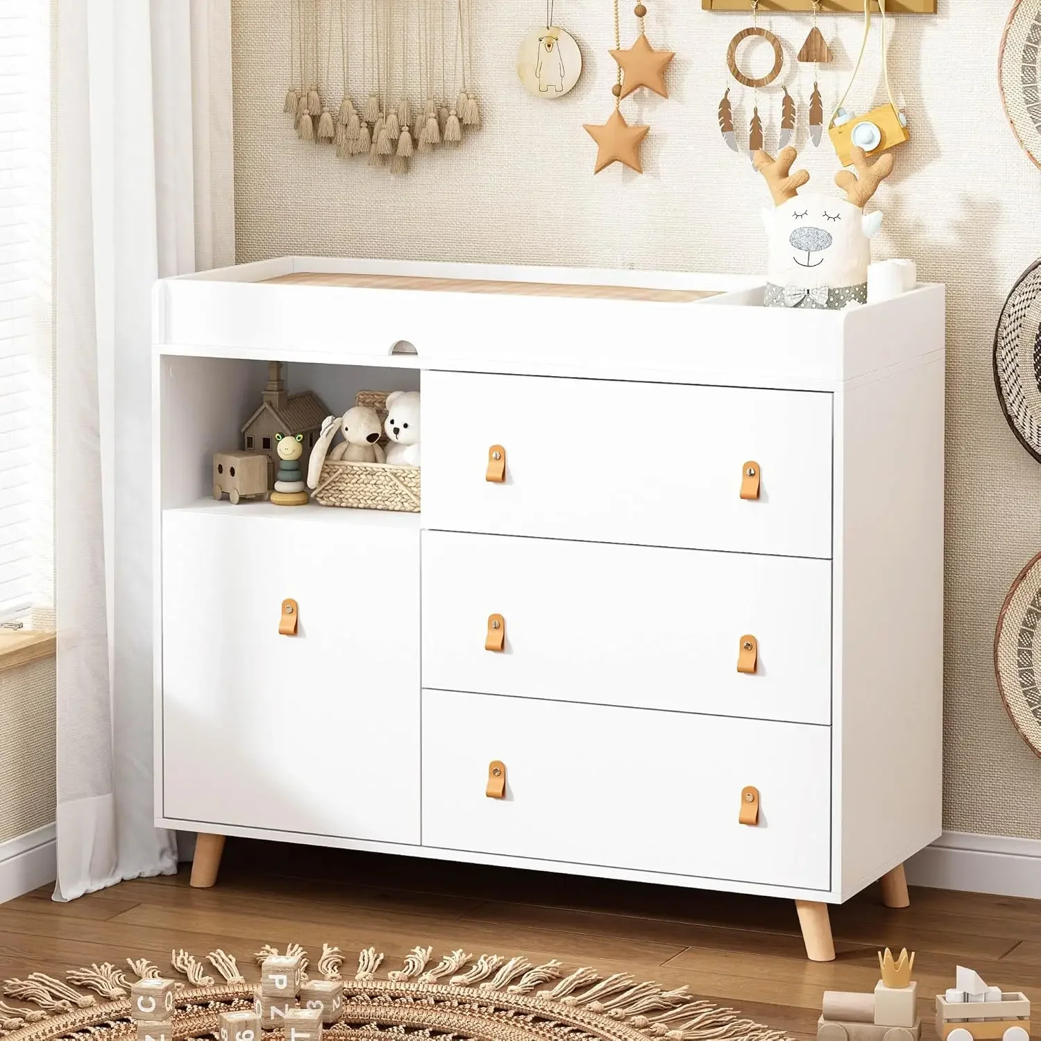 Baby Dresser Changing Table wi - Baby Nursery Chest Of Drawers recension och pris