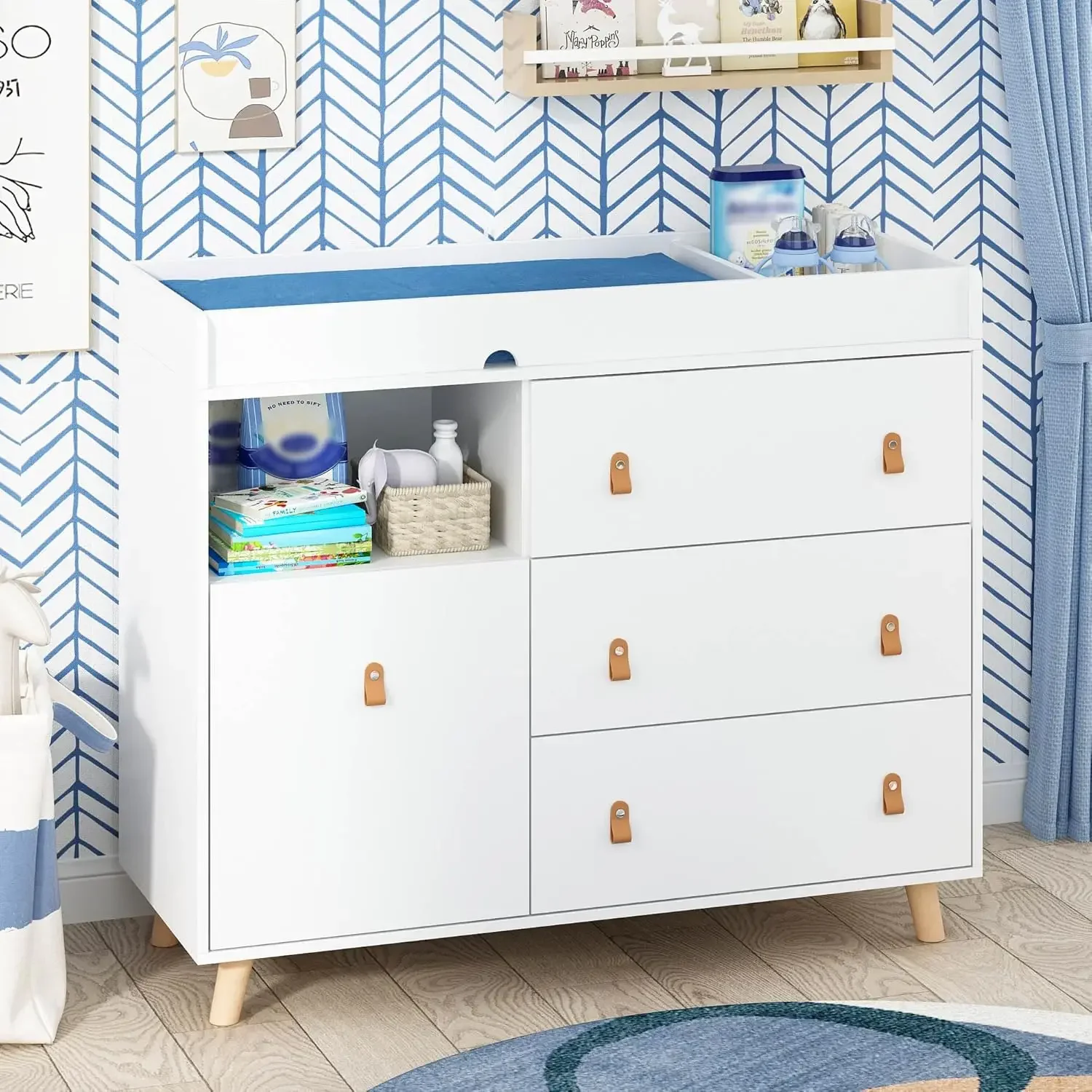 Baby Dresser Changing Table wi - Baby Nursery Chest Of Drawers recension och pris