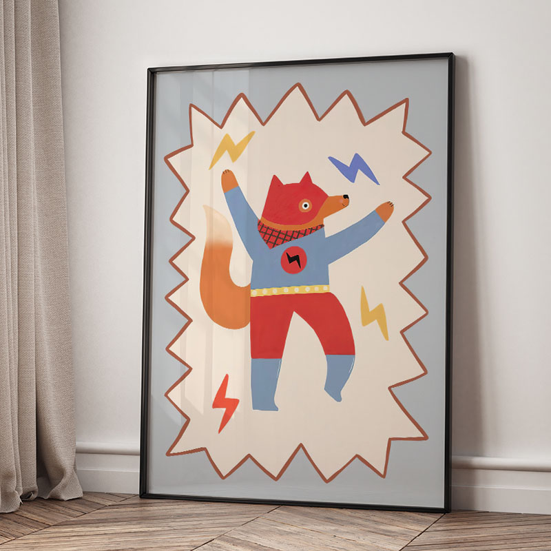 Funny Cartoon Super Cool Kid N - Baby Nursery Pictures recension och pris